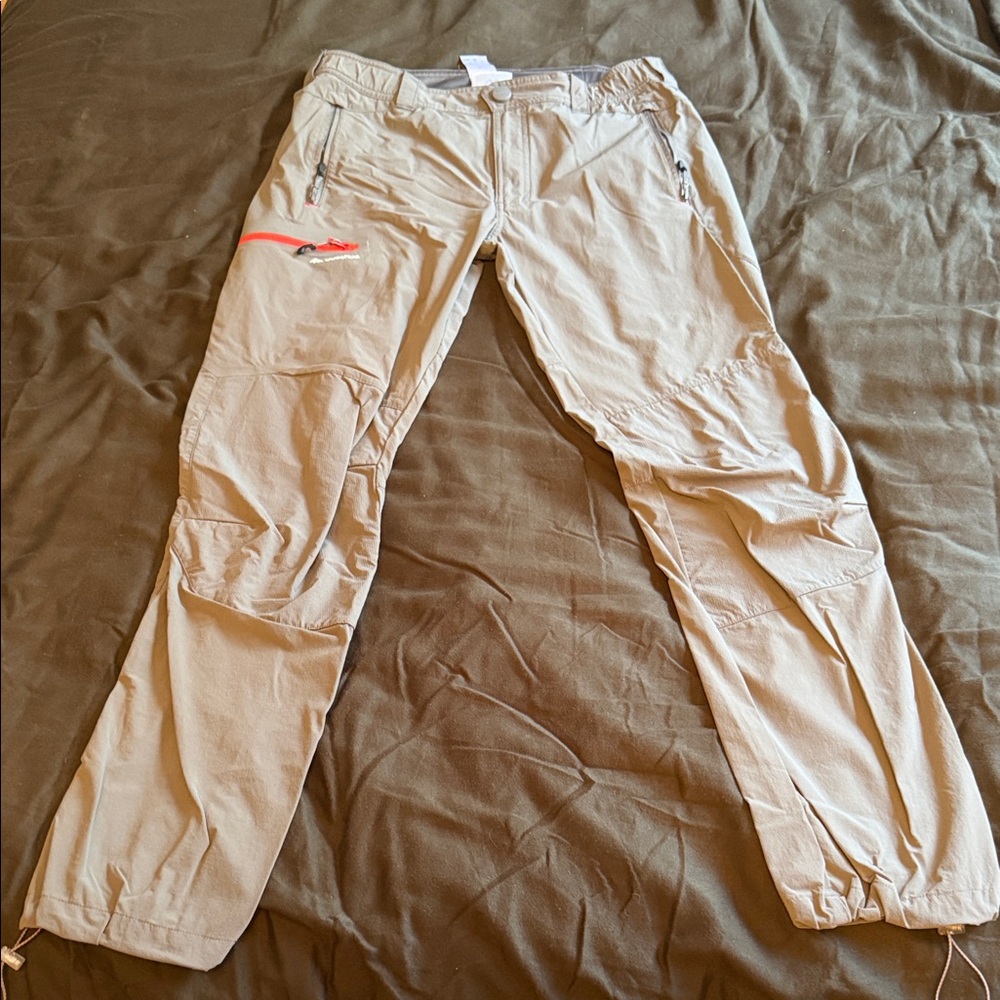 Quechua Tan Cargo Pants with Orange Detail